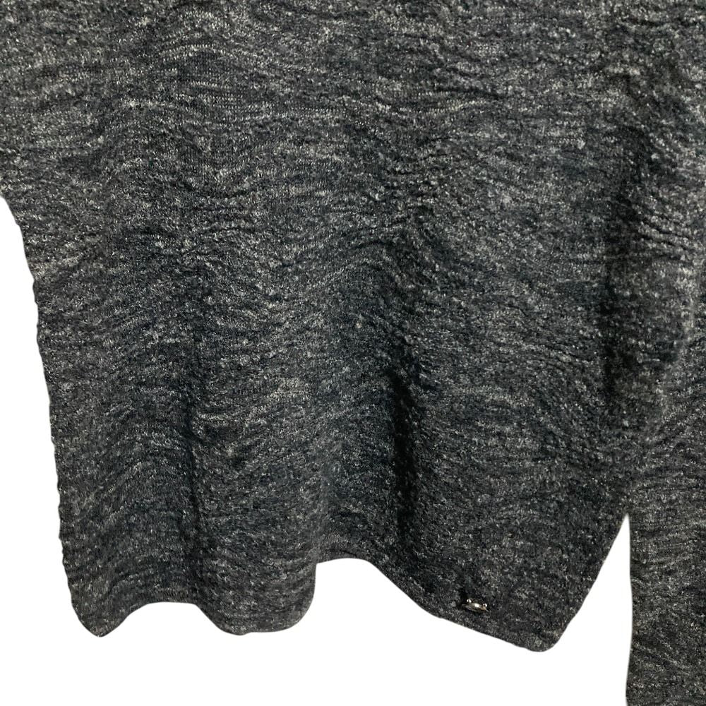 Chanel Turtleneck Sheer Knit Sweater Black 36 Gray — view 6