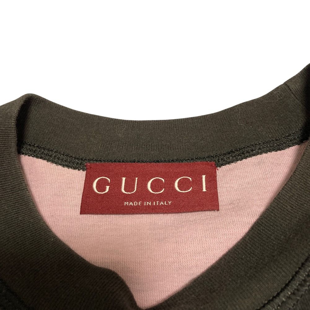 Gucci Script Logo Print T-Shirt S 175 Pink Black — view 5