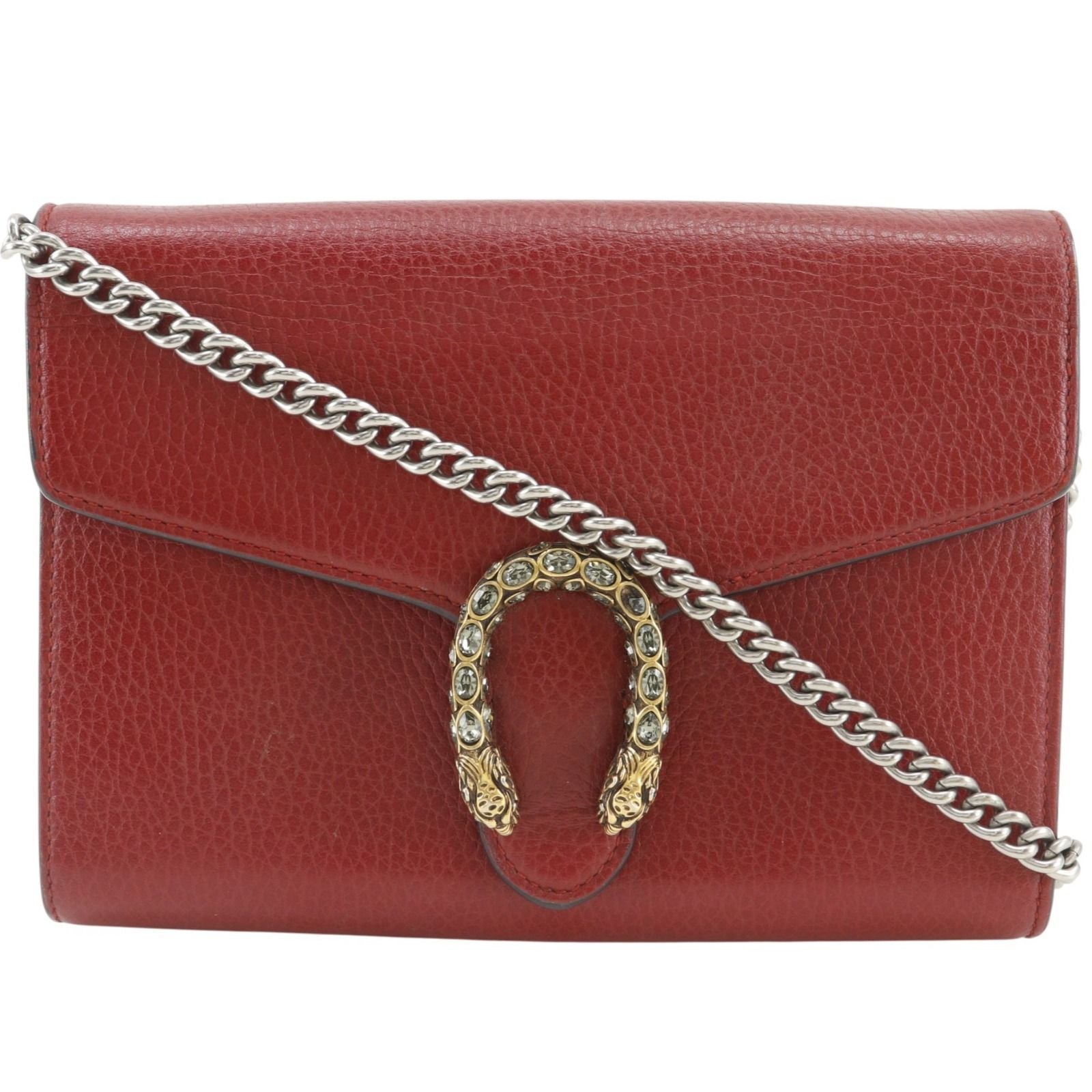 Gucci Dionysus Shoulder Calf Red Chain Wallet