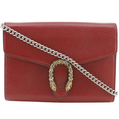 Gucci Dionysus Shoulder Calf Red Chain Wallet