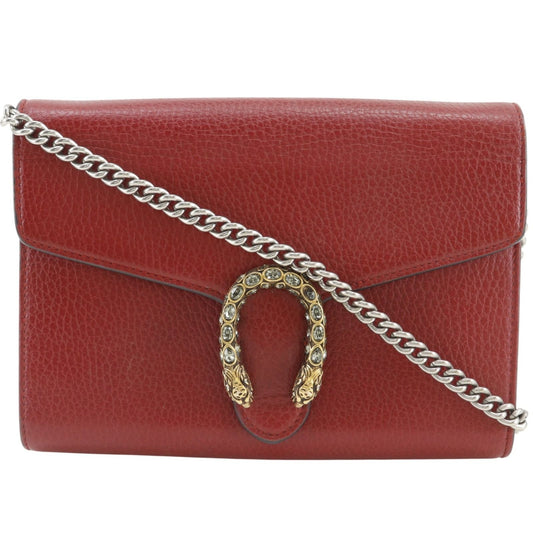 Gucci Dionysus Shoulder Calf Red Chain Wallet
