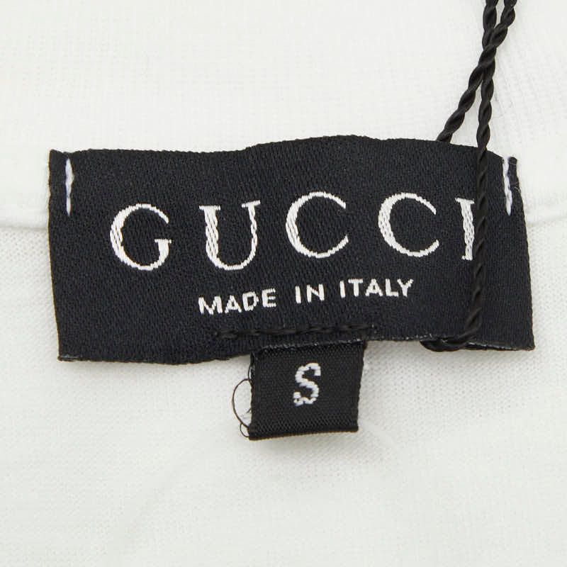Gucci Logo Embroidery T-Shirt S White Multicolor Cotton — view 7