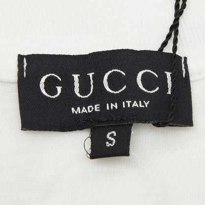 Gucci Logo Embroidery T-Shirt S White Multicolor Cotton — view 7