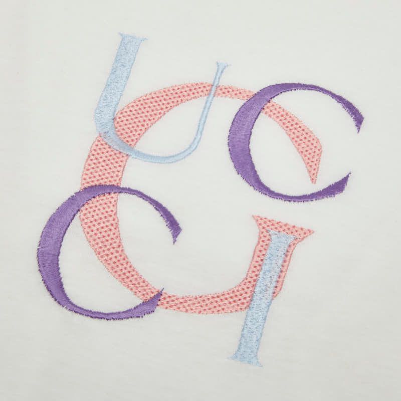 Gucci Logo Embroidery T-Shirt S White Multicolor Cotton — view 6