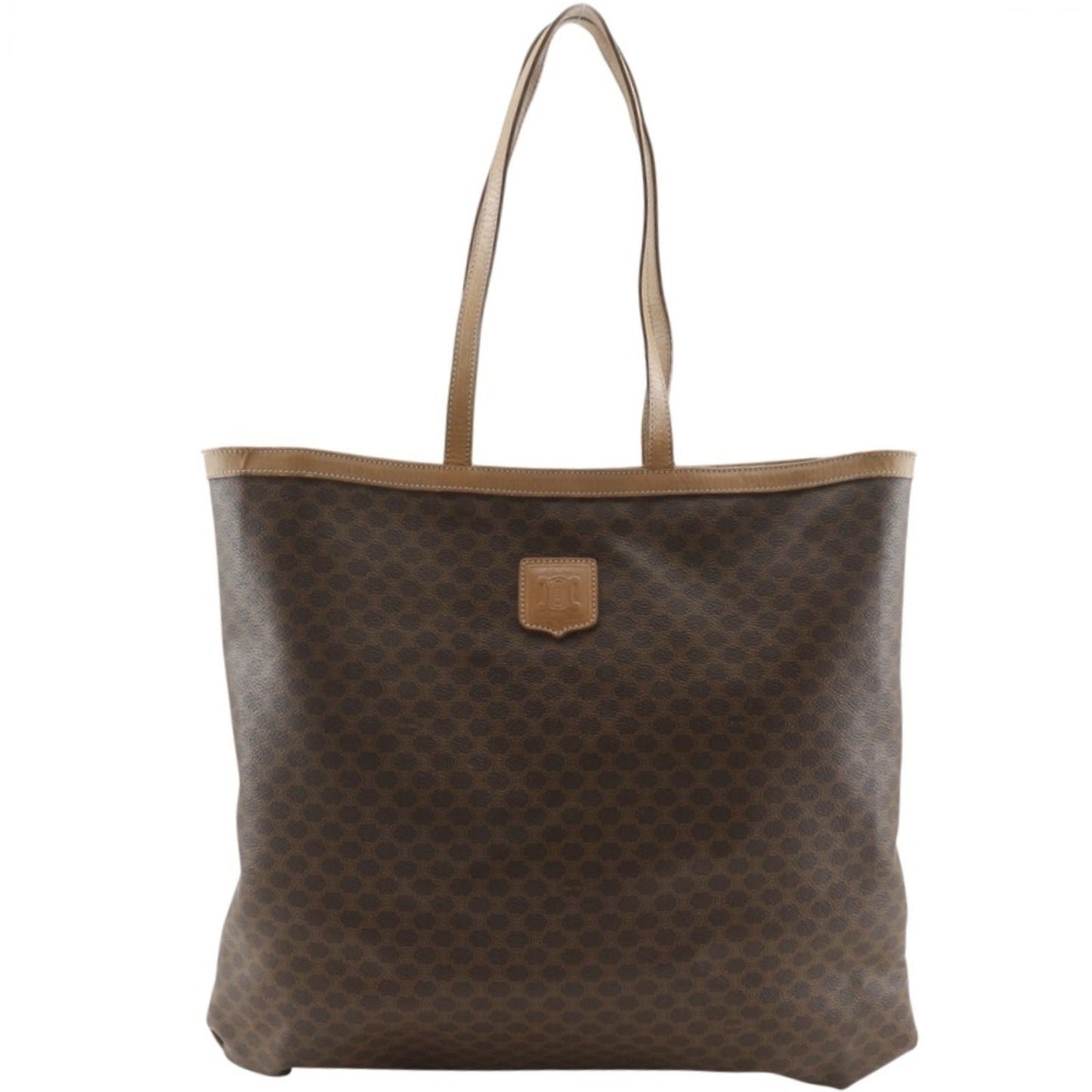 Celine Vintage Macadam Pattern Brown Tote