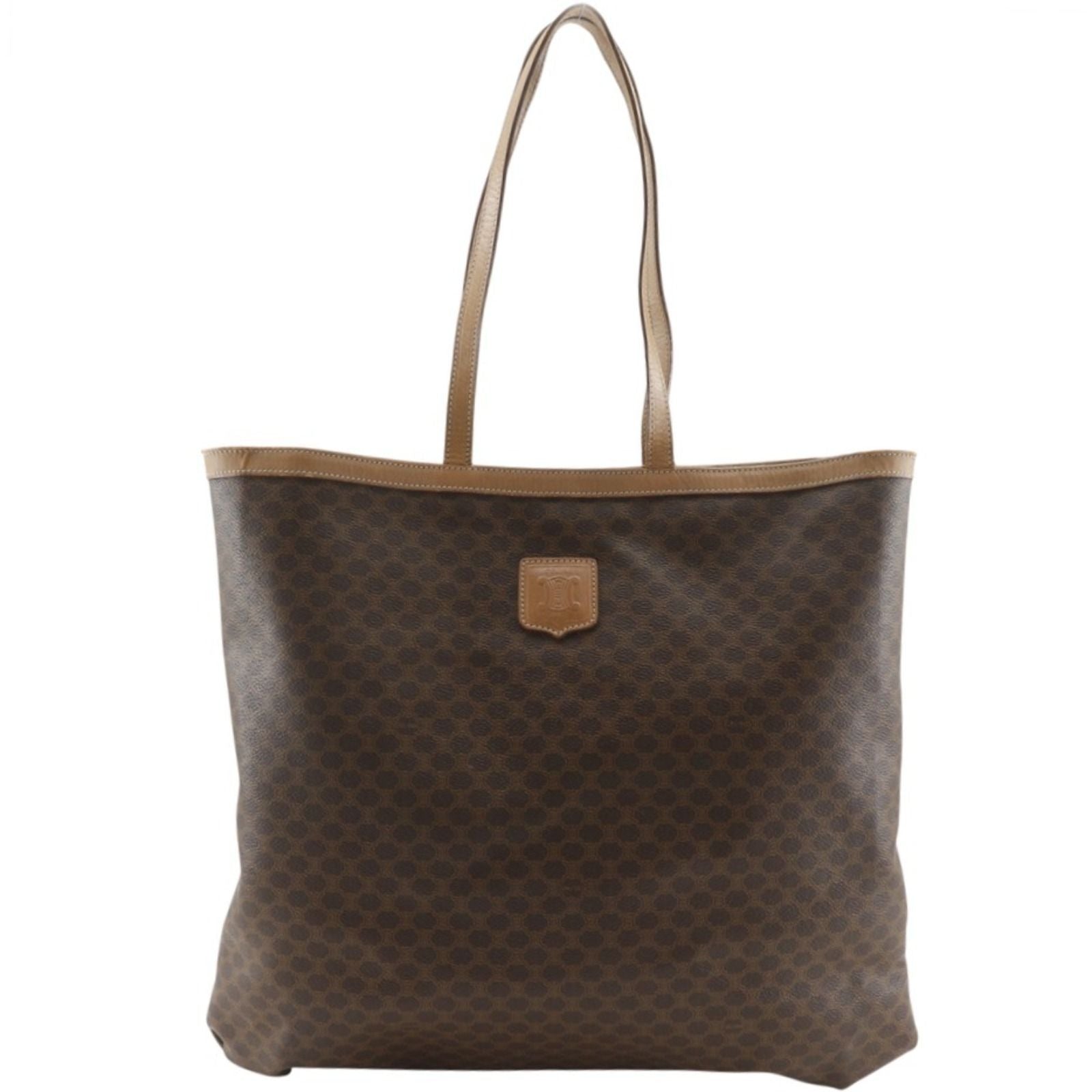 Celine Vintage Macadam Pattern Brown Tote