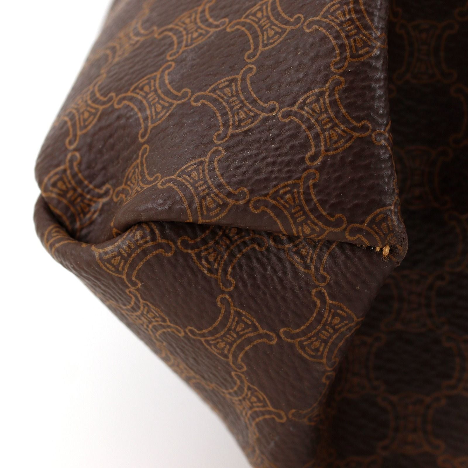 Celine Vintage Macadam Pattern Brown Tote — view 4