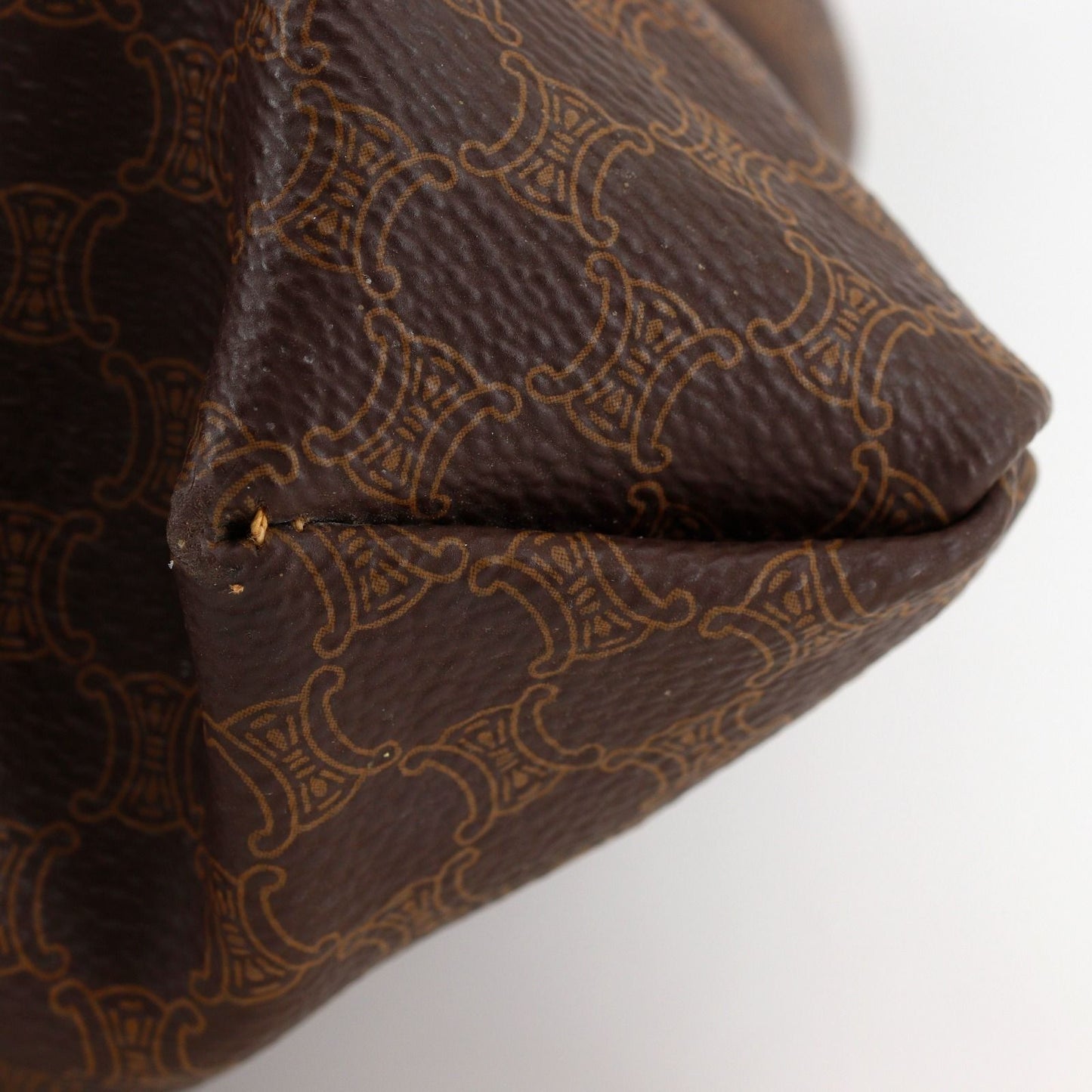 Celine Vintage Macadam Pattern Brown Tote — view 5