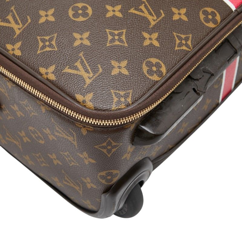 Louis Vuitton Monogram Pegase 50 Initial Carry Case Trolley Suitcase Brown — view 4