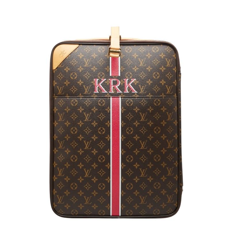 Louis Vuitton Monogram Pegase 50 Initial Carry Case Trolley Suitcase Brown