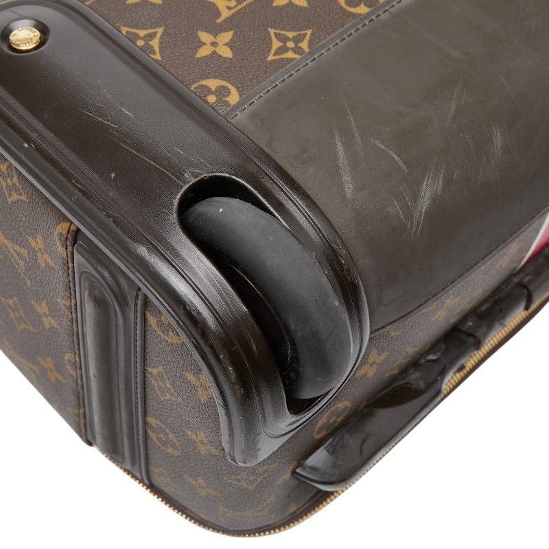 Louis Vuitton Monogram Pegase 50 Initial Carry Case Trolley Suitcase Brown — view 6