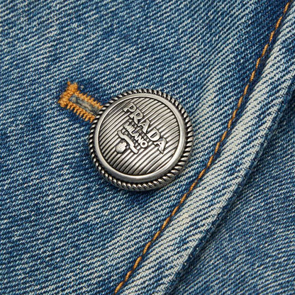 Prada No Denim Jacket 42 Blue Indigo Cotton — view 3