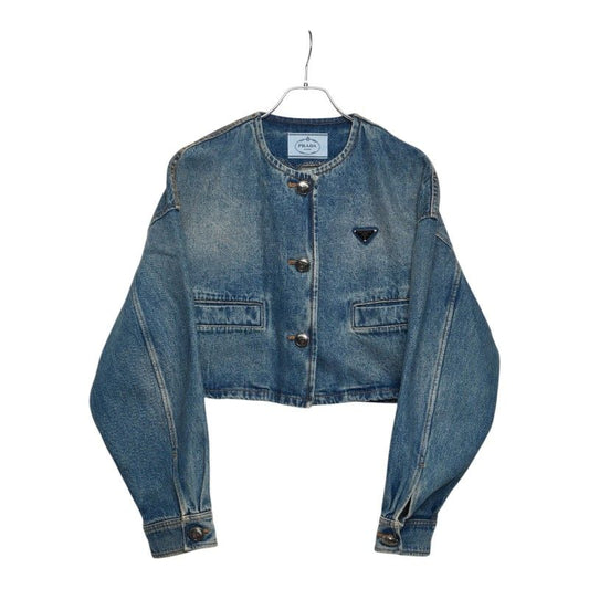 Prada No Denim Jacket 42 Blue Indigo Cotton