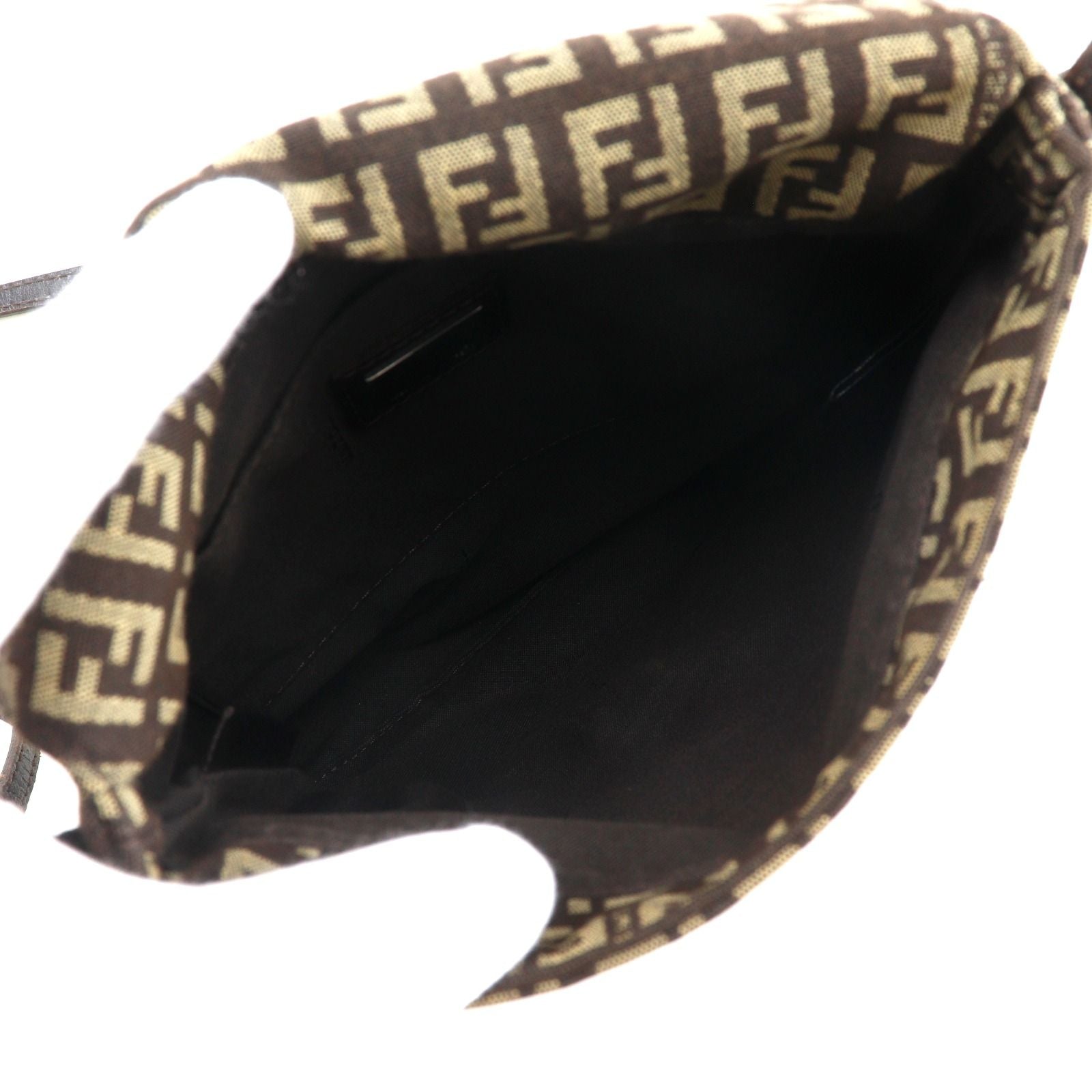 Fendi Zucchino Canvas Brown Shoulder Bag — view 7