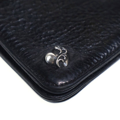 Chrome Hearts 1 Zip Heart Button Leather Wallet Black — view 4