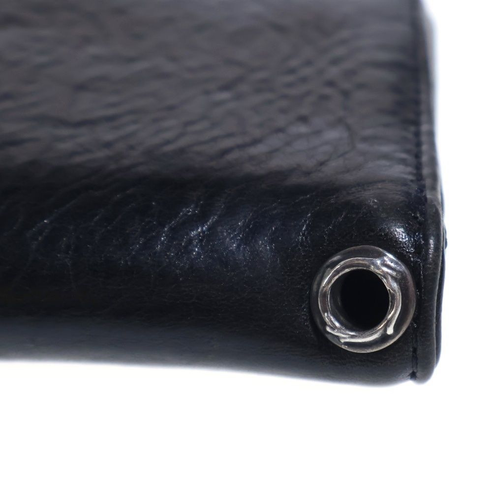 Chrome Hearts 1 Zip Heart Button Leather Wallet Black — view 5