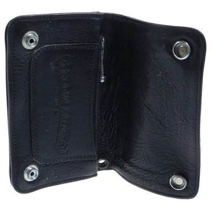 Chrome Hearts 1 Zip Heart Button Leather Wallet Black — view 6