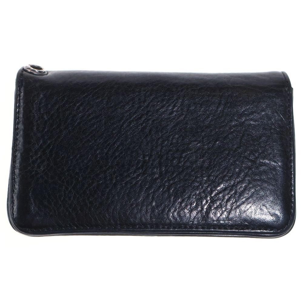 Chrome Hearts 1 Zip Heart Button Leather Wallet Black — view 2