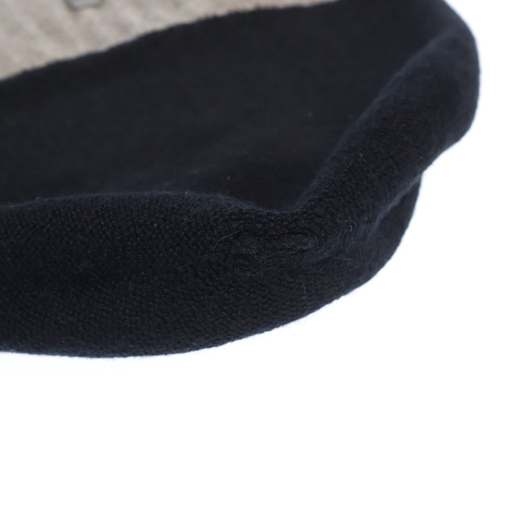 Chanel CC Logo Knit Hat Beanie Gray Black — view 7