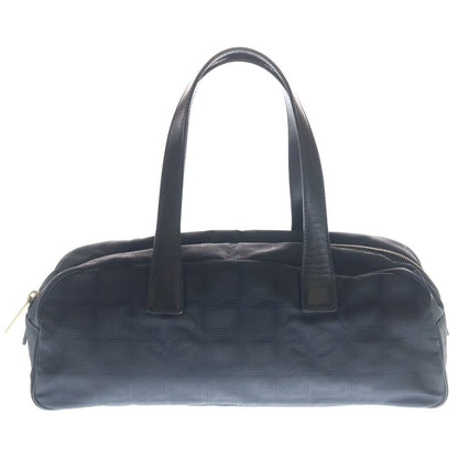 Chanel New Travel Line CC Logo Nylon Leather Hand Mini Boston Bag Black