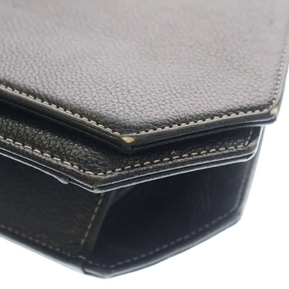 Saint Laurent Yves Cassandra Logo Leather Shoulder Bag Gold Black — view 6