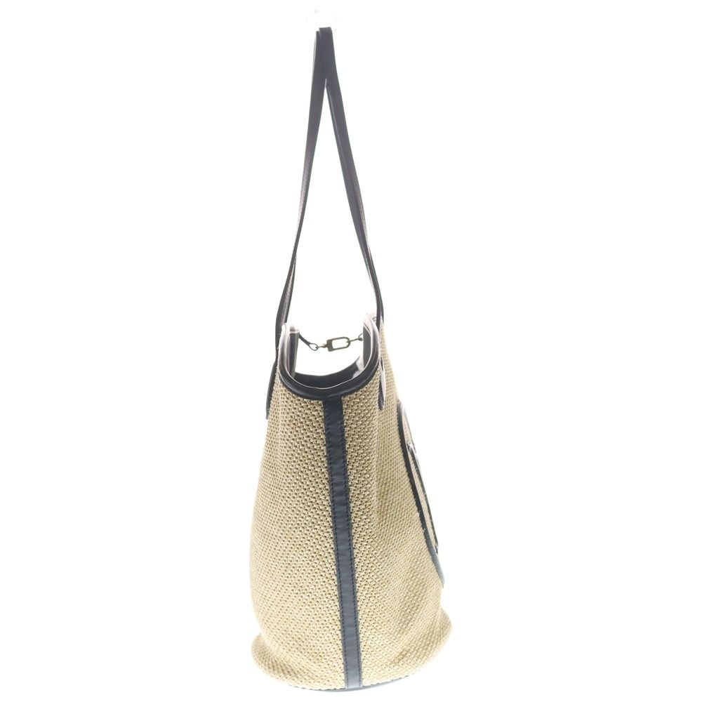 Louis Vuitton Saint Jacques Knit Raffia Noir Beige Tote — view 3