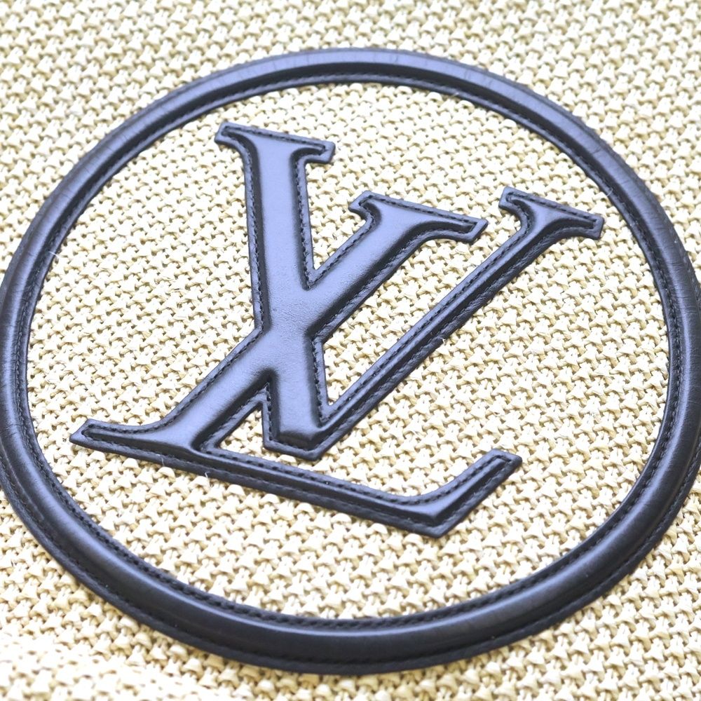Louis Vuitton Saint Jacques Knit Raffia Noir Beige Tote — view 6