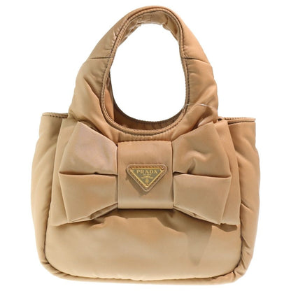 Prada Tessuto Ribbon Paddette Mini Handbag Beige