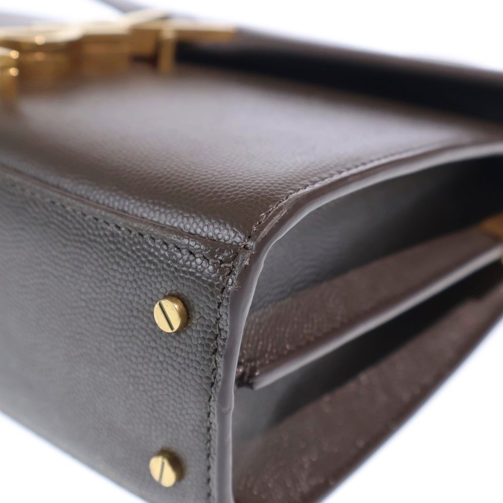Saint Laurent Yves Cassandra Leather Mini Shoulder Bag Gray — view 5