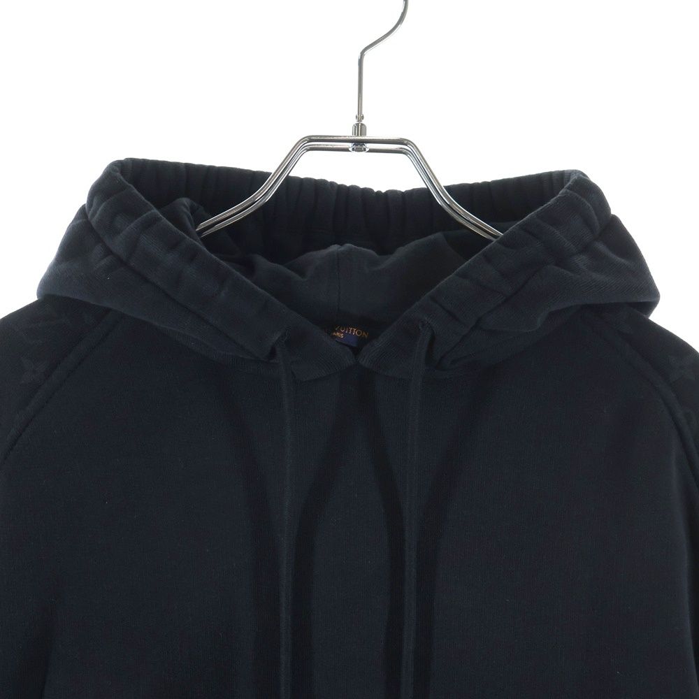 Louis Vuitton Monogram Hoodie Brushed Lining Rle Black — view 3