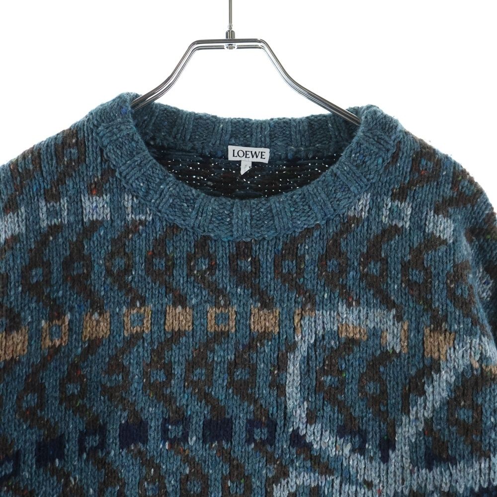 Loewe Geometric Crew Neck Sweater Blue — view 3
