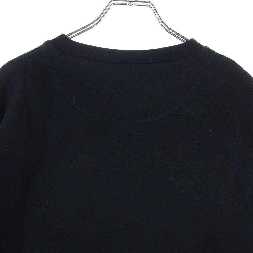 Prada Technical Cotton Triangle Plate Crew Neck Sweatshirt Black — view 4