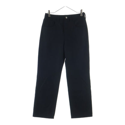 Prada Triangle Plate Wool Straight Pants Black