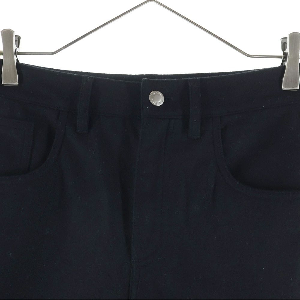 Prada Triangle Plate Wool Straight Pants Black — view 3