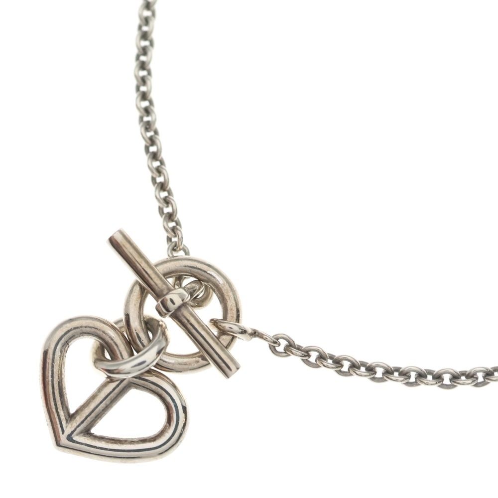 Hermes Chaine D'ancre Heart Amulet Necklace Pendant Chain 925 Sterling Silver