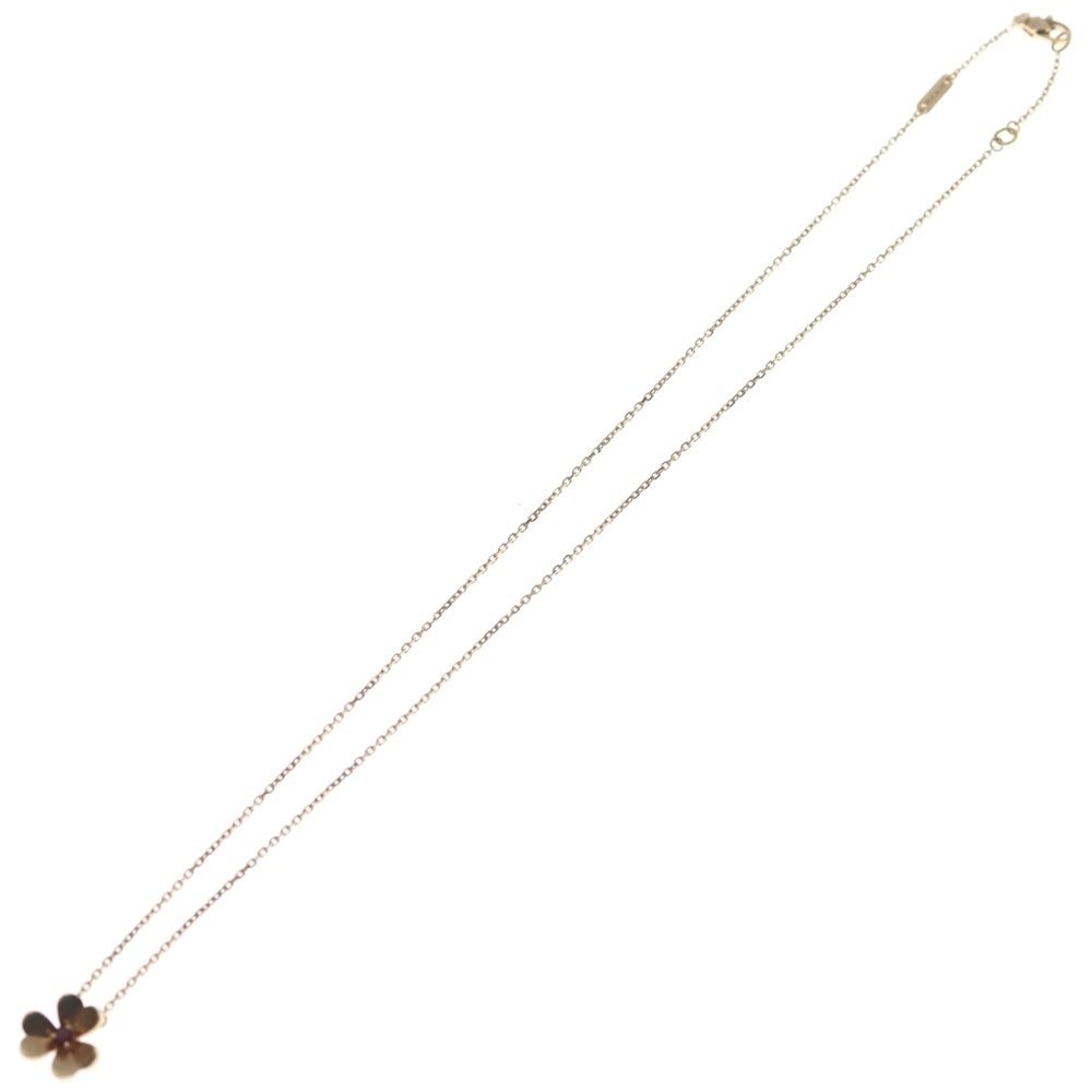 Van Cleef & Arpels Frivole Mini Ruby Chain Pendant Necklace Pink Gold — view 2