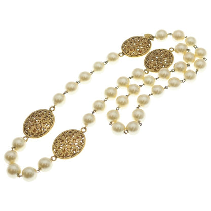 Chanel Pearl Necklace 26 Ivory Gold — view 2