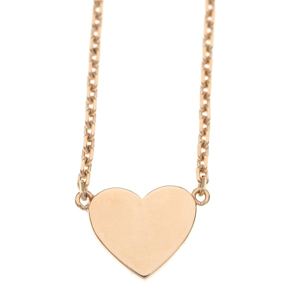 Dior CD Logo Line Stone Heart Necklace Pendant Chain Pink Gold — view 5