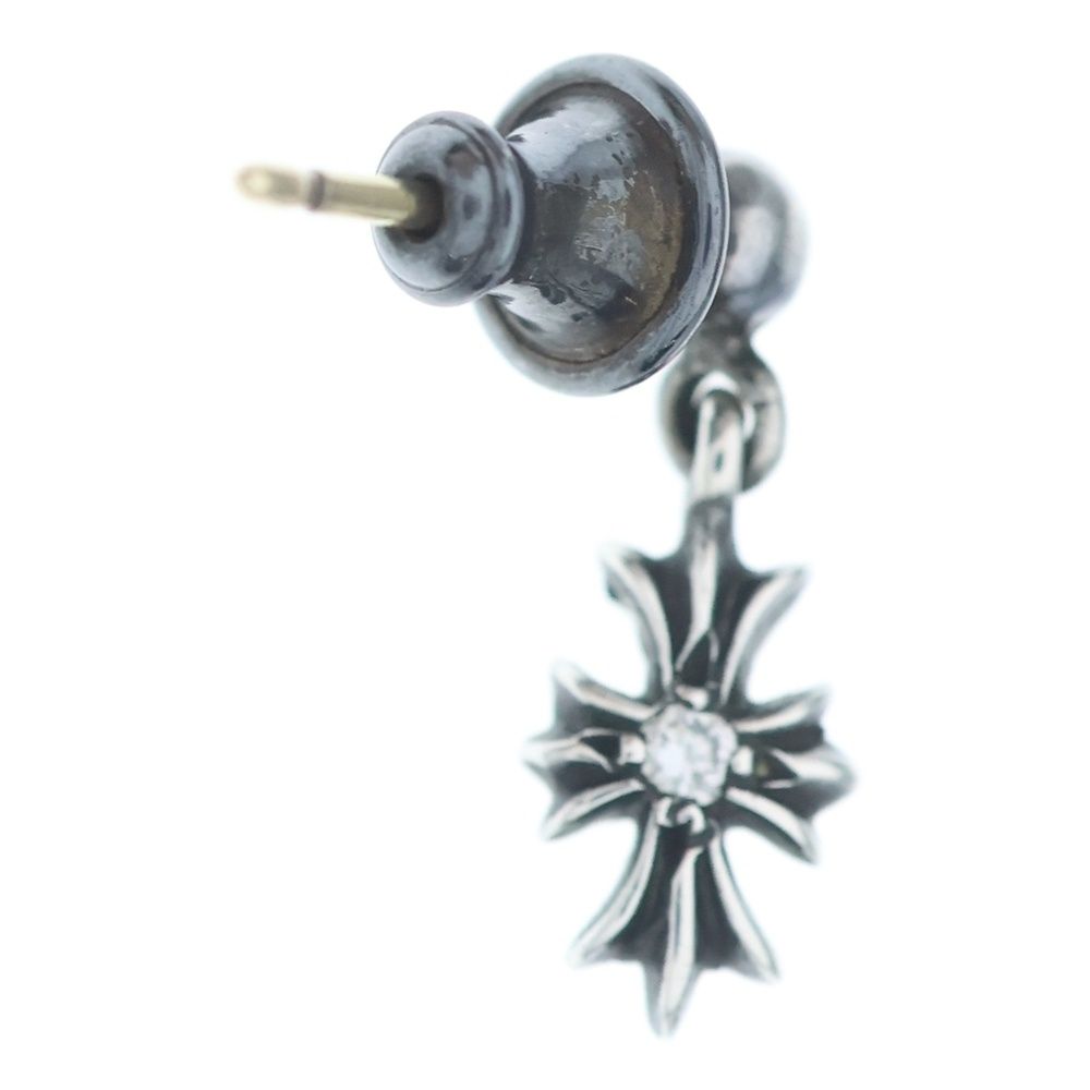 Chrome Hearts Tny CH Pls Dia Tiny CH Plus Drop Earrings 1 Diamond Silver — view 2