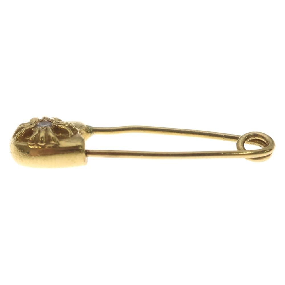 Chrome Hearts 22k Safety Pin S 22k Small Pin 1 Diamond Gold Necklace Top — view 3