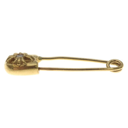 Chrome Hearts 22k Safety Pin S 22k Small Pin 1 Diamond Gold Necklace Top — view 3