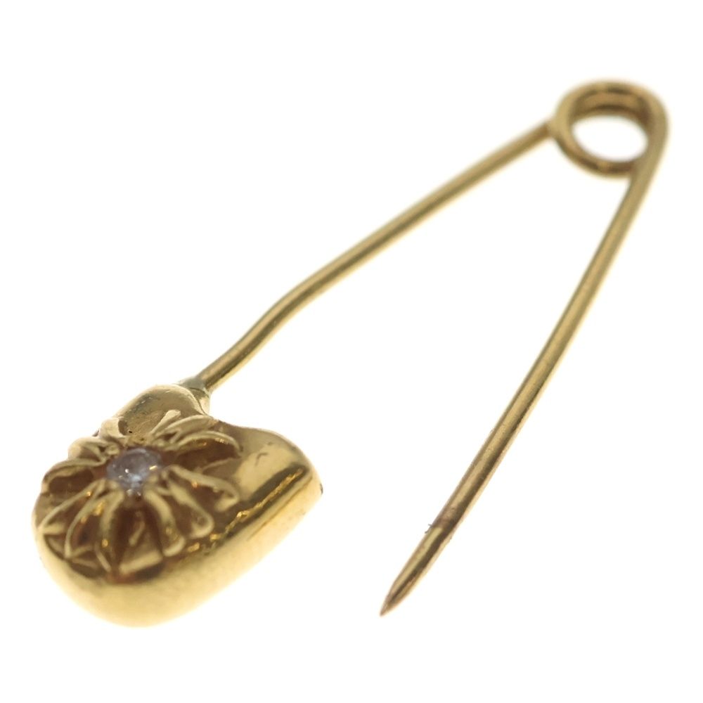 Chrome Hearts 22k Safety Pin S 22k Small Pin 1 Diamond Gold Necklace Top — view 6