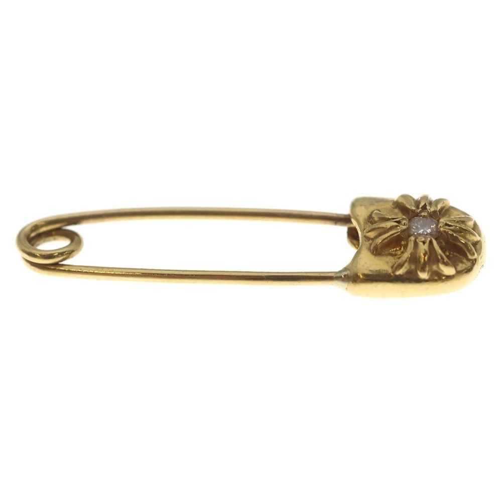 Chrome Hearts 22k Safety Pin S 22k Small Pin 1 Diamond Gold Necklace Top — view 4