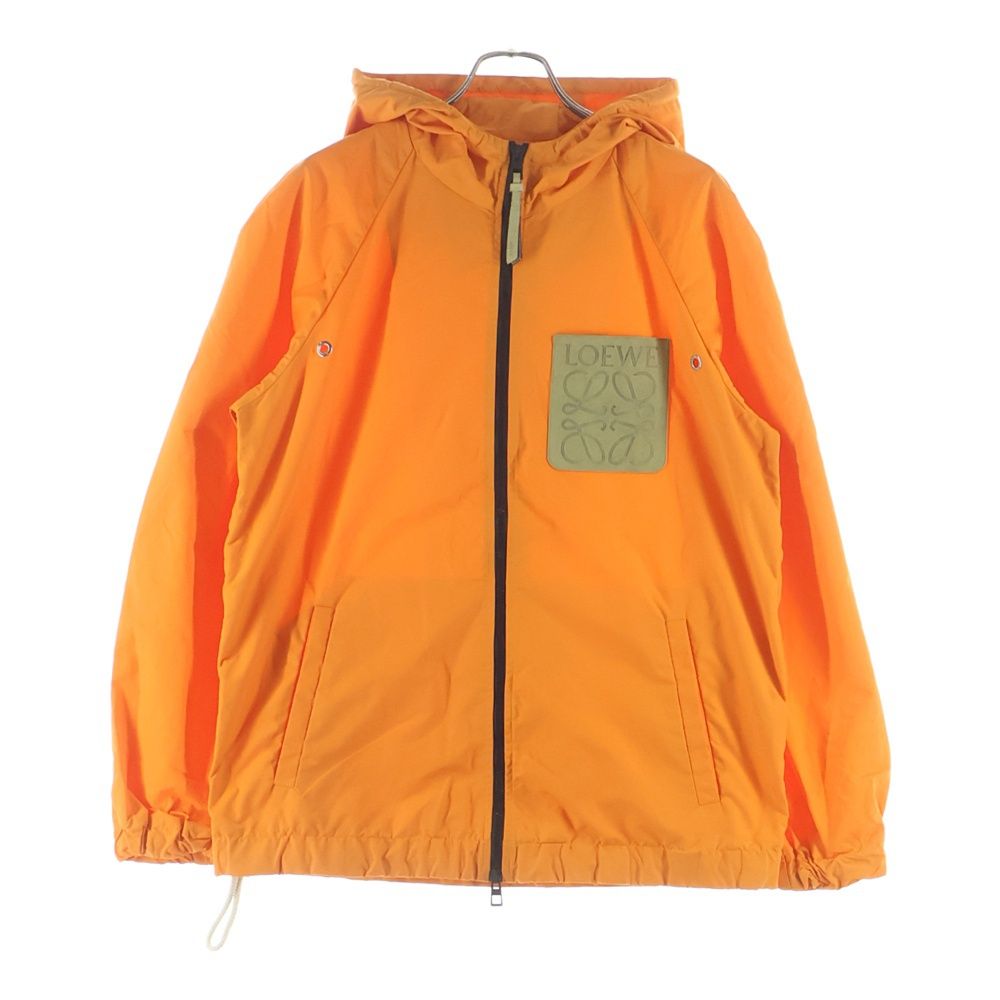 Loewe Anagram Suede Patch Nylon Mountain Hoodie Orange