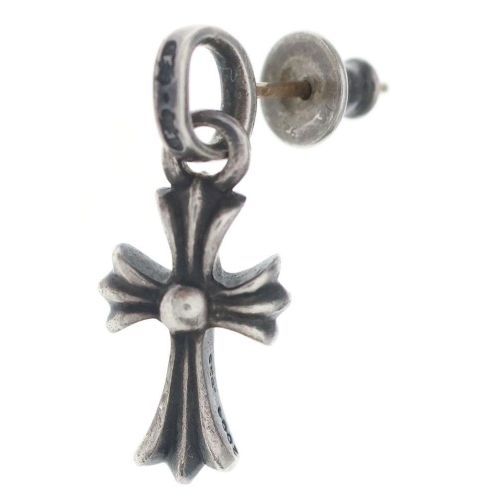 Chrome Hearts Bby Pprchn Baby Fat Cross Drop Earrings Silver