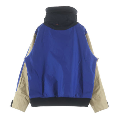 Loewe Embroidered Nylon Half Zip Mountain Hoodie Pullover Jacket Blue Orange — view 2