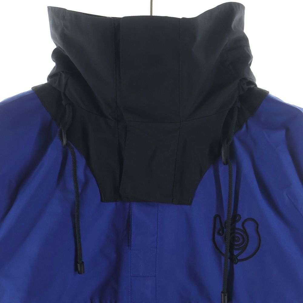 Loewe Embroidered Nylon Half Zip Mountain Hoodie Pullover Jacket Blue Orange — view 3