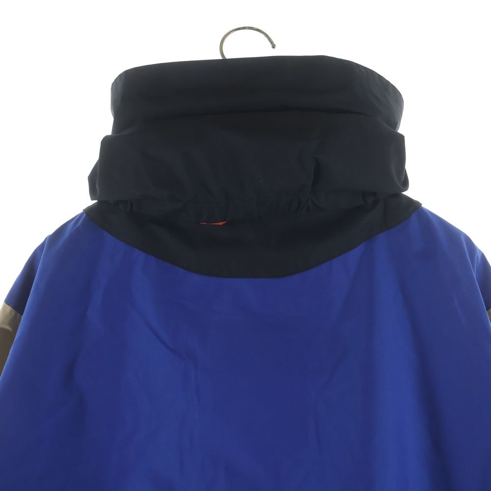 Loewe Embroidered Nylon Half Zip Mountain Hoodie Pullover Jacket Blue Orange — view 4