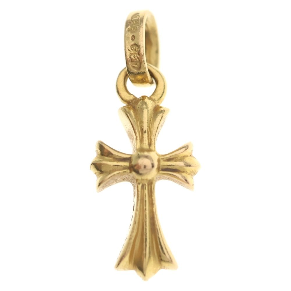 Chrome Hearts 22k Crs Baby Fat Cross Pendant Top Gold