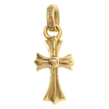 Chrome Hearts 22k Crs Baby Fat Cross Pendant Top Gold